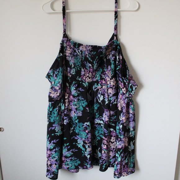 TORRID FLORAL PEPLUM STUDIO CREPE DE CHINE TOP - Picture 6 of 7